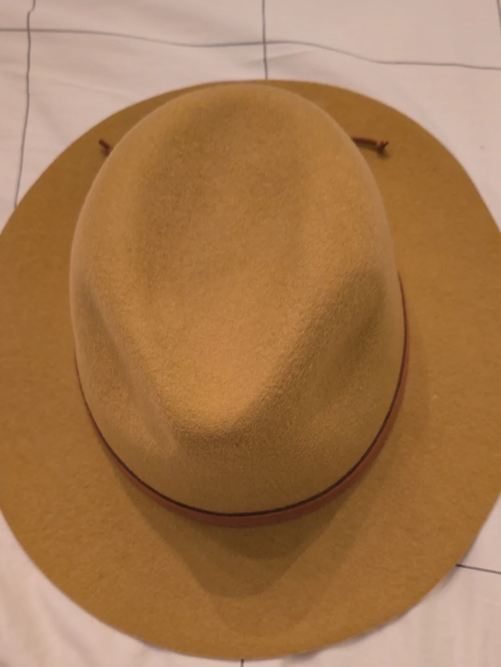Lucky Brand Felt Fedora in Camel with Brown Band